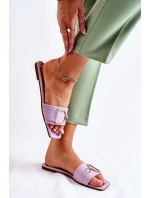 Dámské klasické kožené pantofle s zdobením fialový Shilla Dámské klasické kožené pantofle s zdobením fialový Shilla