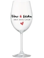 VÍNO A LÁSKA: OBOJÍ ZRAJE ČASEM - čirá sklenice na víno 350 ml VÍNO A LÁSKA: OBOJÍ ZRAJE ČASEM - čirá sklenice na víno 350 ml