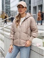 Krótka kurtka damska pikowana z kapturem model 22350574 - FashionStreet Krótka kurtka damska pikowana z kapturem model 22350574 - FashionStreet