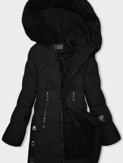 Černá dámská zimní bunda s kožešinovou podšívkou S'west (R8165-1)