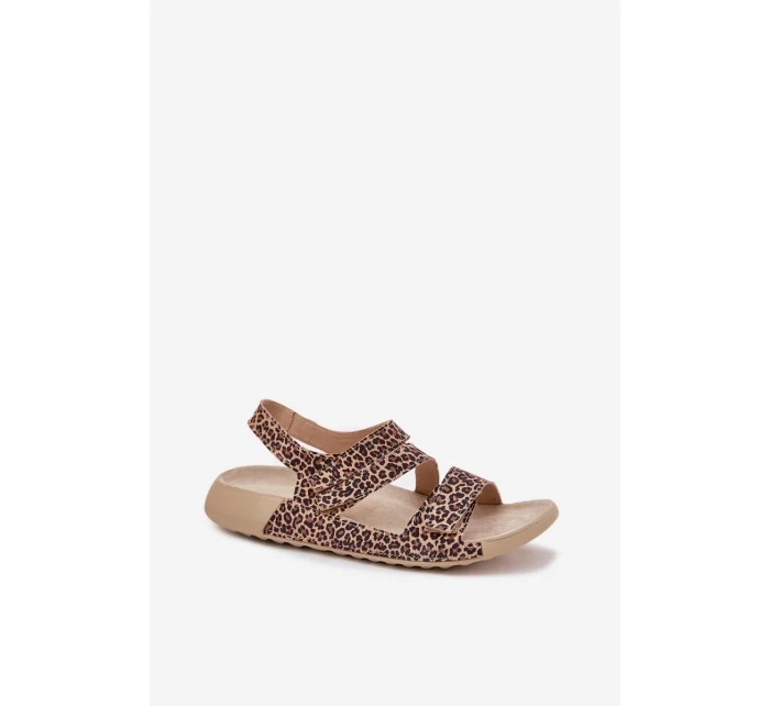 Dámské Kožené Sandály model 21698634 Leopard - Zazoo