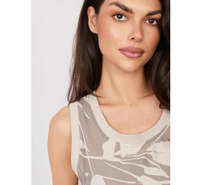 Sukienka D60105M30471A ciemny bezowy