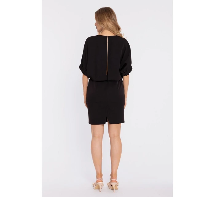 šaty s rozparkem na zádech černé model 22040493 - Moe