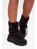 Dámské kožené sněhule na platformě Lee Cooper – černé Dámské kožené sněhule na platformě Lee Cooper – černé