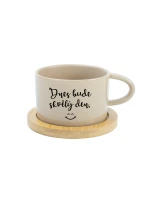 DNES BUDE SKVĚLÝ DEN - krémový hrníček makronka 200 ml