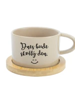 DNES BUDE SKVĚLÝ DEN - krémový hrníček makronka 200 ml