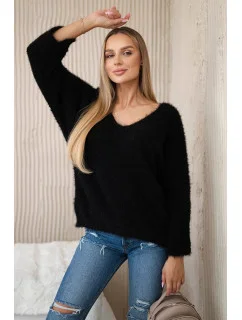 Svetr s výstřihem do V IT-51 černý - Kesi