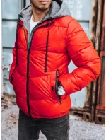 Pánská prošívaná zimní bunda červená FashionStreet TX3828