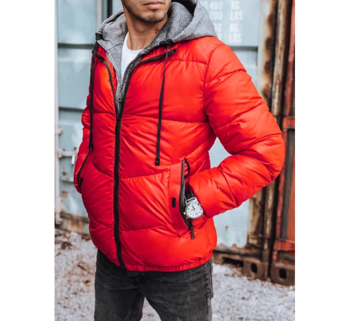 Pánská prošívaná zimní bunda červená FashionStreet TX3828
