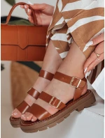 Dámské sandály s přezkami SOLARIA camel FashionStreet ZY0891