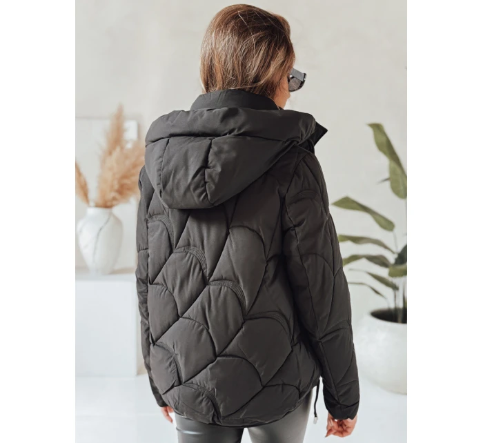 Dámská zimní bunda LOVEWARM krátká prošívaná s kapucí černá FashionStreet TY5039