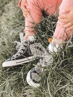 Dětské Tenisky Se Zirkony Černé Smile