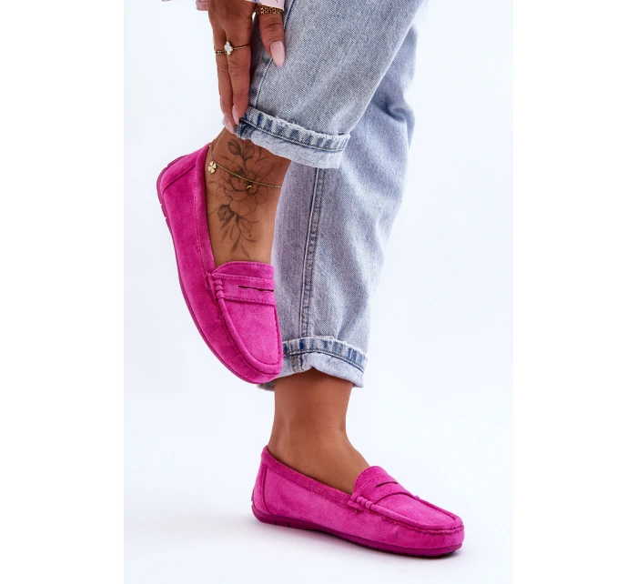 Dámské semišové mokasíny růžové model 21625584 - Boto