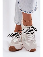 Kožené semišové dámské tenisky Big Star TT274555 Bílé