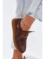 Polobotky z přírodního semiše model 22107525 Hnědé - VINCEZA