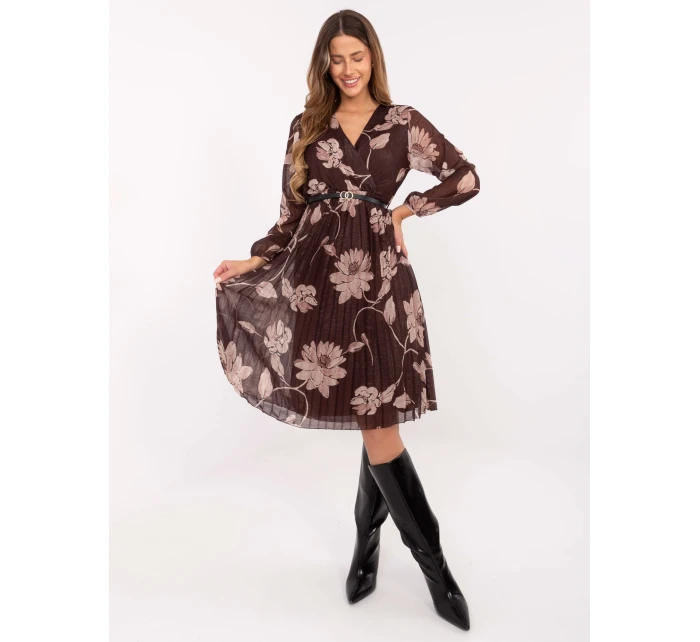 Sukienka IT SK model 21494212 brązowy - FPrice Sukienka IT SK model 21494212 brązowy - FPrice