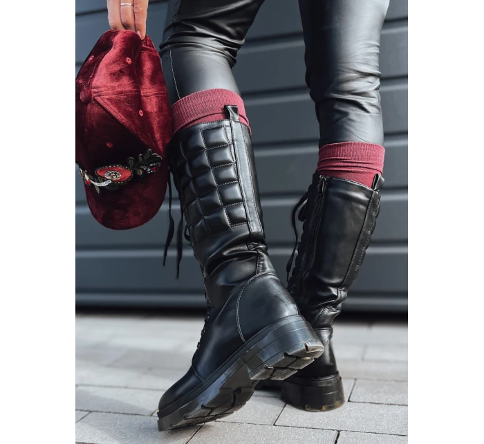 JINOVA dámské prošívané černé boty FashionStreet ZY0504 JINOVA dámské prošívané černé boty FashionStreet ZY0504