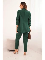 Elegantní souprava saka a kalhot tmavě zelená