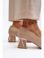 Elegantní lodičky s ozdobou Laura Messi 2740 Beige