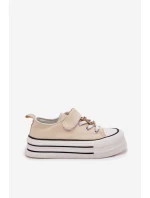 Dívčí Tenisky Se Zlatou Nášivkou Medvěd Béžové Solena Dívčí Tenisky Se Zlatou Nášivkou Medvěd Béžové Solena