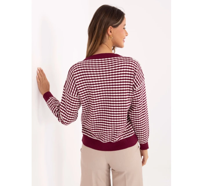 Sweter IT SW model 21717628 bordowy - FPrice Sweter IT SW model 21717628 bordowy - FPrice