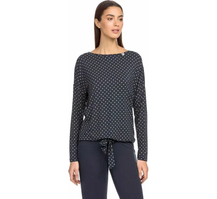 Dámské pyžamo  tmavě modrá s puntíky  model 17410444 - Vamp