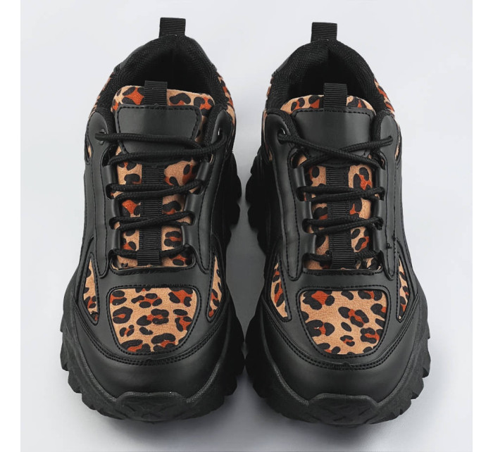Černé dámské sportovní boty se vsadkami s vzorem model 17241274