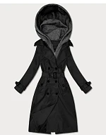 Klasický trenčkot s odnímatelnou kapucí Goodlookin black (T2-2252#-1) Klasický trenčkot s odnímatelnou kapucí Goodlookin black (T2-2252#-1)