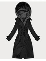Klasický trenčkot s odnímatelnou kapucí Goodlookin black (T2-2252#-1) Klasický trenčkot s odnímatelnou kapucí Goodlookin black (T2-2252#-1)