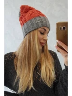 Paris fleecová čepice K212 červená+šedá