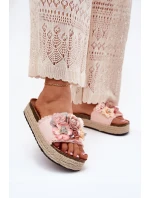 Dámské Sandały Na Platformě S Pletením A Růžové model 21699704 - Boto