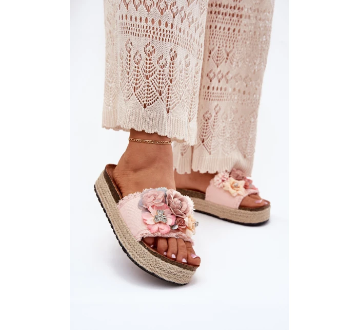 Dámské Sandały Na Platformě S Pletením A Růžové model 21699704 - Boto