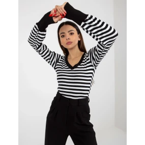 Dámská halenka RV BZ 8612.03 černá a bílá - FPrice Dámská halenka RV BZ 8612.03 černá a bílá - FPrice