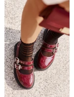 Polobotky Dámské S Pásky Lakované Bordové Terione