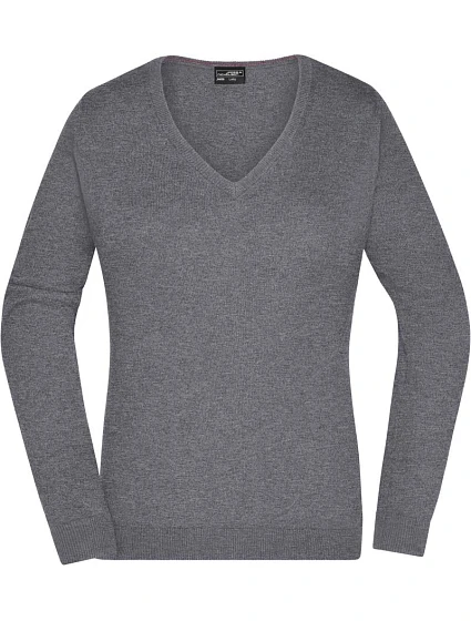 Daiber JN 658 Dámský svetr s výstřihem do V 02.0658 grey heather Daiber JN 658 Dámský svetr s výstřihem do V 02.0658 grey heather