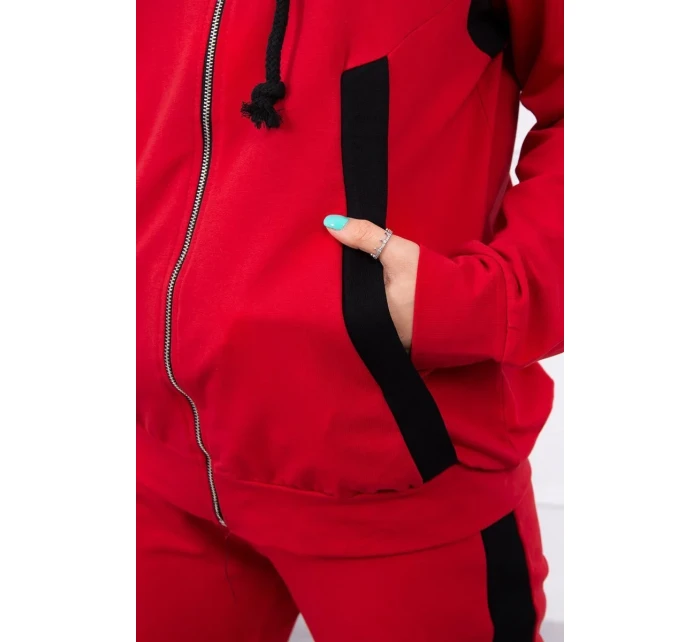 Sportovní sada s pruhy červená