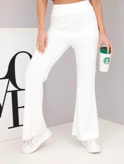 Dámské kalhoty máslíčko s rozšiřující se nohavicí ecru