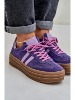 model 21684228 Dámské semišové sneakersy na platformě tmavě fialové - Zazoo