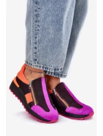 Kožené sneakersy na klínu Maciejka Černé 06853-15