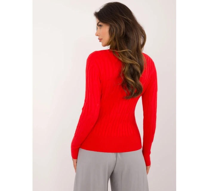 Sweter AT SW czerwony model 20493317 - FPrice Sweter AT SW czerwony model 20493317 - FPrice