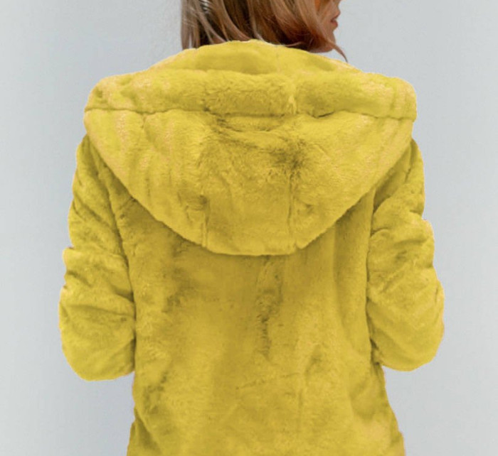 Žlutá plyšová bunda s kapucí (2019)