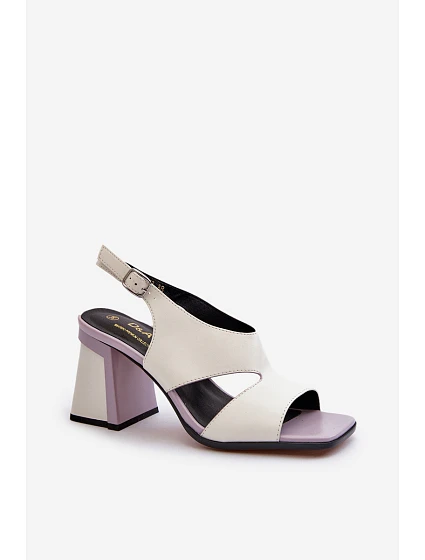 Dámské sandály na podpatku bílé D&A model 21655809 - S.Barski