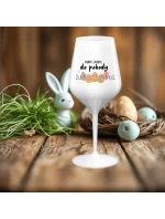 HODY, HODY, DO POHODY - bílá nerozbitná sklenice na víno 470 ml