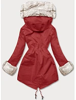 Parka s kožešinovou podšívkou tmavě červená (5M763-6) Parka s kožešinovou podšívkou tmavě červená (5M763-6)