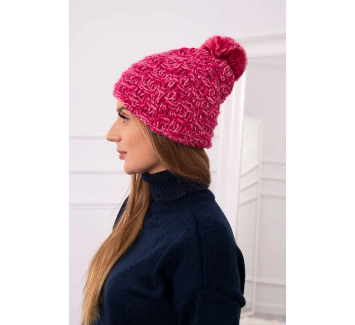 Fleecová čepice Fiona model 18751239 fuchsiová + světle pudrově růžová - K-Fashion Fleecová čepice Fiona model 18751239 fuchsiová + světle pudrově růžová - K-Fashion