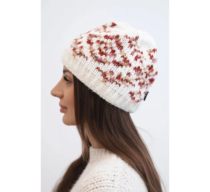 Dámská zimní vlněná čepice s ozdobnými krystalky K399 černá