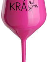 KRÁSNÁ KRÁLOVNA KRÁSY - růžová nerozbitná sklenice na víno 470 ml