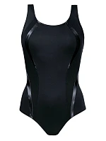 Dámské jednodílné plavky Atlantic sport 34LA2 Černá s tavě zelenou a šedou - SELF