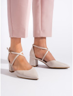 Komfortní  sandály dámské hnědé na širokém podpatku