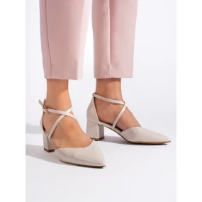 Komfortní  sandály dámské hnědé na širokém podpatku